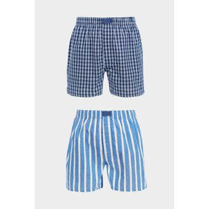 SPODNÍ PRÁDLO GANT STRIPE AND CHECK BOXER SHORTS 2-P modrá L