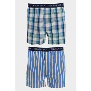 SPODNÍ PRÁDLO GANT CHECK AND STRIPE BOXER SHORTS 2-P modrá L