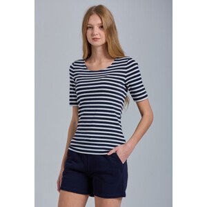 TRIČKO GANT STRIPED 1X1 RIB LSS T-SHIRT modrá XL