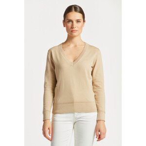 SVETR GANT LIGHT COTTON V-NECK hnědá S