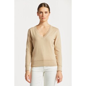 SVETR GANT LIGHT COTTON V-NECK hnědá L