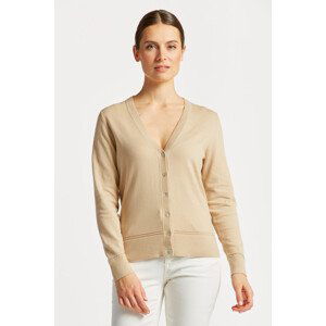 SVETR GANT LIGHT COTTON V-CARDIGAN hnědá M