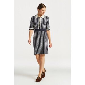 ŠATY GANT CHAIN JACQUARD POLO SS DRESS modrá XXL