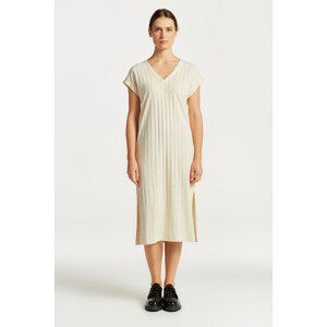 ŠATY GANT LINEN RIB SLEEVELESS V-NECK DRESS bílá S