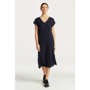 ŠATY GANT LINEN RIB SLEEVELESS V-NECK DRESS modrá M