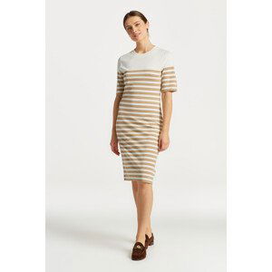 ŠATY GANT STRIPED SS T-SHIRT DRESS hnědá XXS