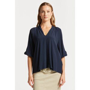 KOŠILE GANT V-NECK BLOUSE modrá 40