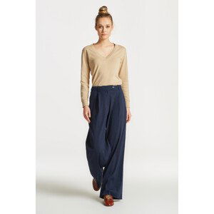 KALHOTY GANT WIDE STRETCH LINEN PANT modrá 46