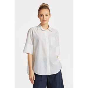 KOŠILE GANT RELAXED SS COT SILK SHIRT bílá 34