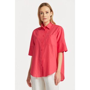 KOŠILE GANT RELAXED SS COT SILK SHIRT růžová 38