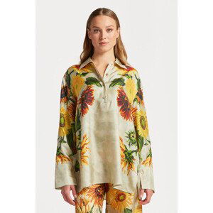 KOŠILE GANT REL SUNFLOWER PRINT SILK POPOVER hnědá 38