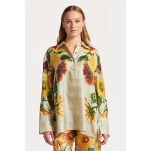 KOŠILE GANT REL SUNFLOWER PRINT SILK POPOVER hnědá 40