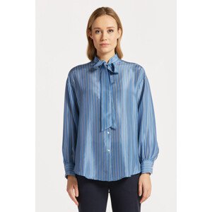 KOŠILE GANT SILK STRIPE BOW BLOUSE modrá 36