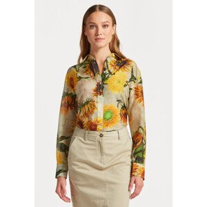 KOŠILE GANT REL COT SILK SUNFLOWER PRINT SHIRT hnědá 32