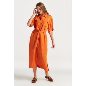 ŠATY GANT REL SS FLAP POCKET SHIRT DRESS oranžová 36