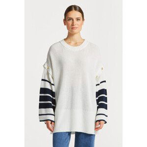 SVETR GANT OVERSIZED STRIPED C-NECK bílá S