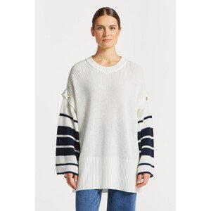 SVETR GANT OVERSIZED STRIPED C-NECK bílá M