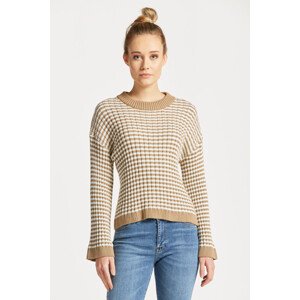 SVETR GANT STRIPE COTTON RIB C-NECK hnědá XS