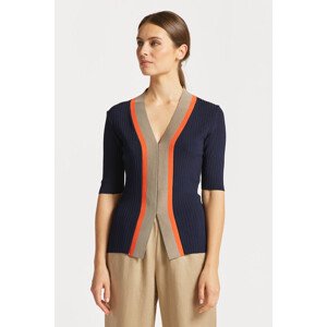 SVETR GANT RIB V-NECK TOP modrá S