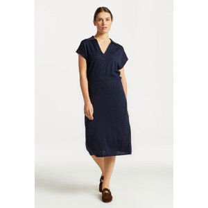 ŠATY GANT LINEN-BLEND COLLAR DRESS modrá S