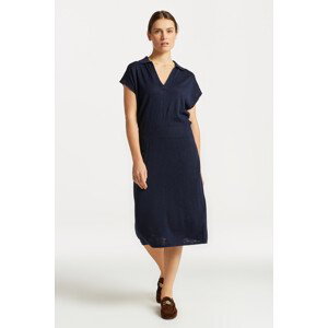 ŠATY GANT LINEN-BLEND COLLAR DRESS modrá XL