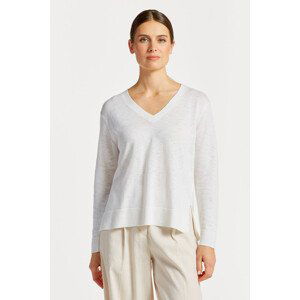 SVETR GANT LINEN-BLEND V-NECK bílá M