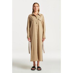 KABÁT GANT LONG OVERSHIRT COAT hnědá M