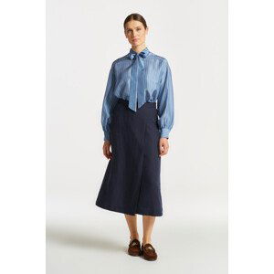 SUKNĚ GANT LINEN VISCOSE MIDI SKIRT modrá XS