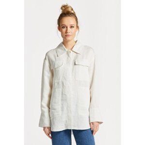 KOŠILE GANT LINEN VISCOSE SHIRT JACKET bílá L