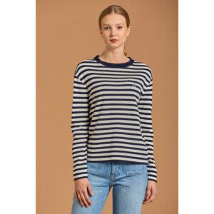 TRIČKO GANT D1. ICON G STRIPE LS T-SHIRT EVENING BLUE