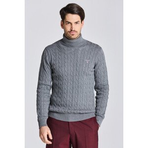 ROLÁK GANT COTTON CABLE TURTLE NECK šedá XXXL