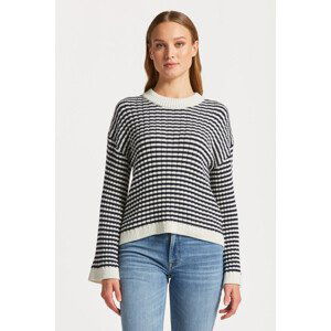 SVETR GANT STRIPE COTTON RIB C-NECK modrá XS