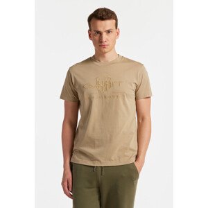 TRIČKO GANT REG TONAL SHIELD SS T-SHIRT hnědá XS