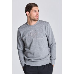 MIKINA GANT REG TONAL SHIELD C-NECK SWEAT šedá XS