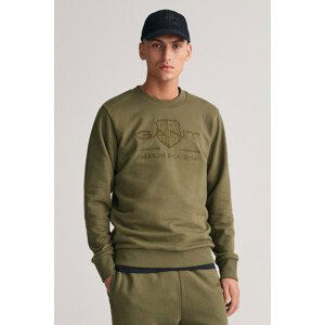 MIKINA GANT REG TONAL SHIELD C-NECK SWEAT zelená M