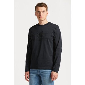 TRIČKO GANT REG TONAL SHIELD LS T-SHIRT černá M