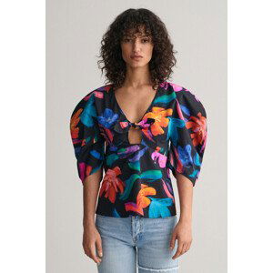 KOŠILE GANT FLORAL PRINT VOLUME SLEEVE BLOUSE černá 34