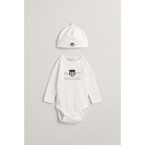 DĚTSKÝ SET GANT ARCHIVE SHIELD BODY AND BEANIE bílá 80