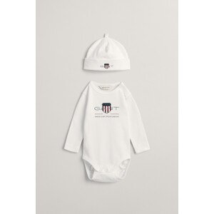 DĚTSKÝ SET GANT ARCHIVE SHIELD BODY AND BEANIE bílá 74