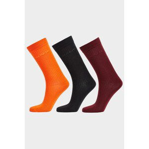 PONOŽKY 3-PACK GANT TONAL LOGO RIB SOCKS 3-PACK černá 34/36