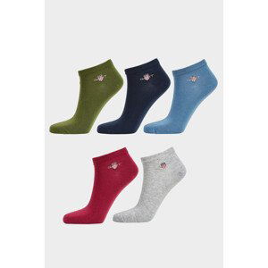 PONOŽKY GANT SHIELD SNEAKER SOCKS 5-PACK šedá 34/36