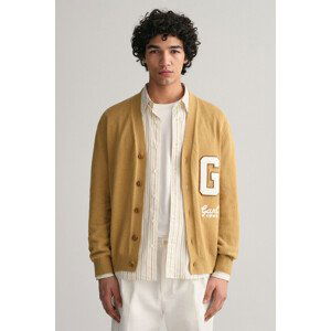 SVETR GANT RELAXED LETTERMAN CARDIGAN hnědá L