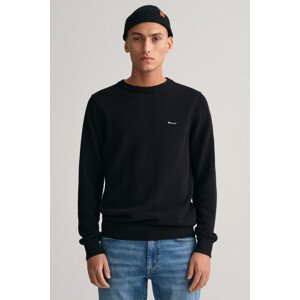 SVETR GANT COTTON PIQUE C-NECK černá XXXL