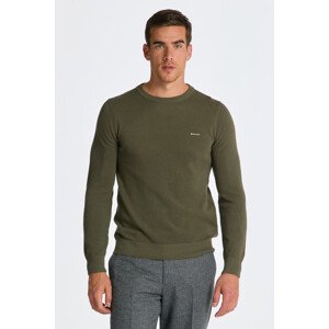 SVETR GANT COTTON PIQUE C-NECK zelená XXXL