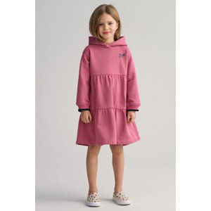 MIKINOVÉ ŠATY GANT TIERED HOODIE DRESS růžová 110/116