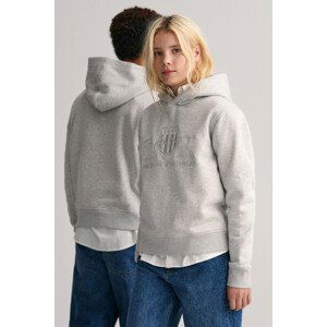 MIKINA GANT TONAL SHIELD HOODIE šedá 134/140