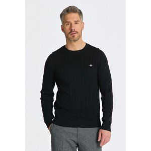 SVETR GANT COTTON CABLE C-NECK černá XXXL