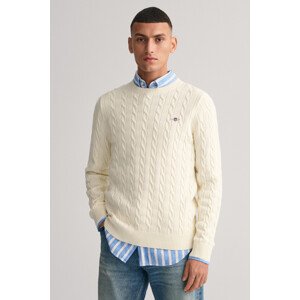 SVETR GANT COTTON CABLE C-NECK bílá L