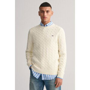 SVETR GANT COTTON CABLE C-NECK bílá XXL