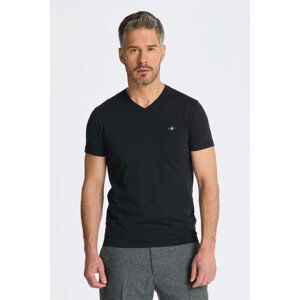 TRIČKO GANT SLIM SHIELD V-NECK T-SHIRT černá 4XL